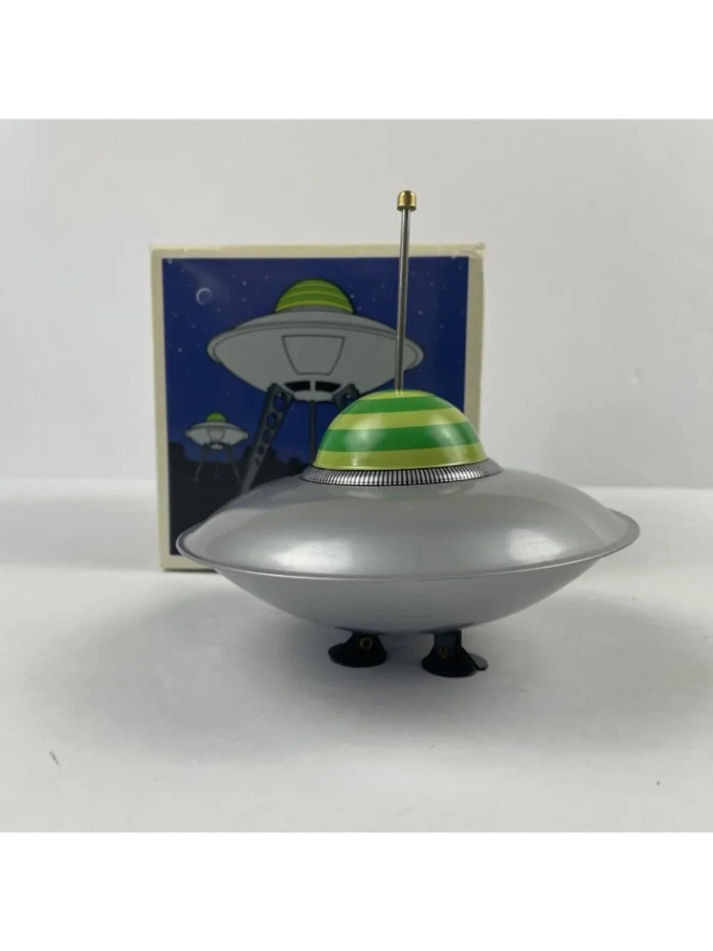 Restoration Hardware Tin Toy UFO Flying Object Retractable Landing Gear 1990’s